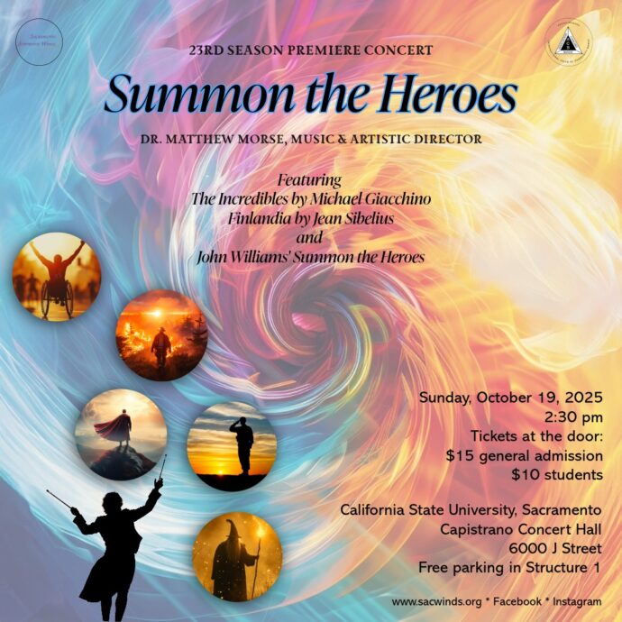 Flyer for October Concert Summon the Heroes
